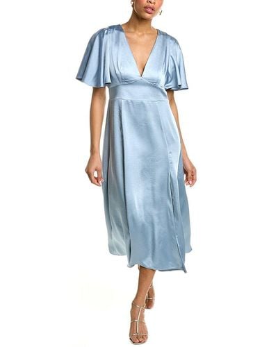 Ted Baker Flutter Sleeve Midi Dress - Blue