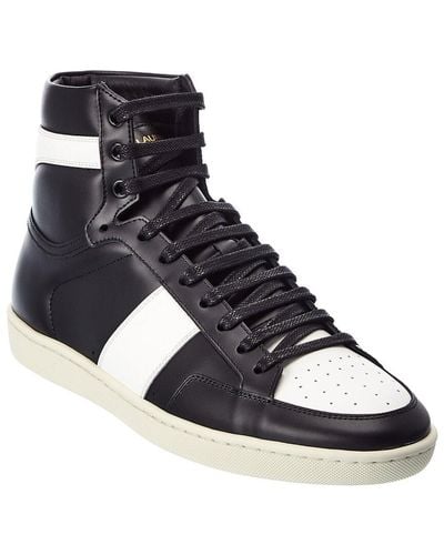 Saint Laurent Sl 10h Leather High-top Sneaker - Black