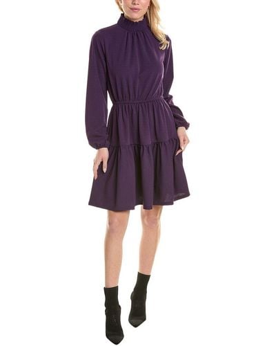 Leota Moss Crepe Mini Dress - Purple
