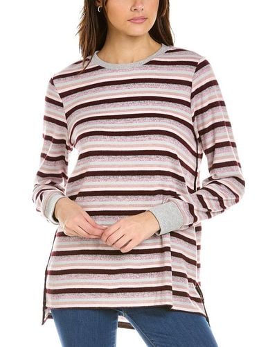 Vince Camuto Cosy Stripe Pullover - Red