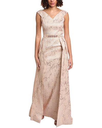 Teri Jon Ottoman Jacquard Gown - Pink