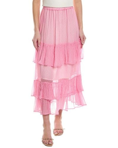 Saltwater Luxe Ruffle Midi Skirt - Pink