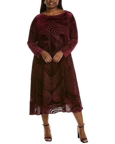 Marina Rinaldi Duca Silk-blend Midi Dress - Brown