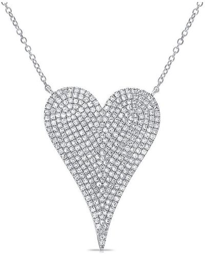 Sabrina Designs 14k 0.80 Ct. Tw. Diamond Heart Necklace - Gray