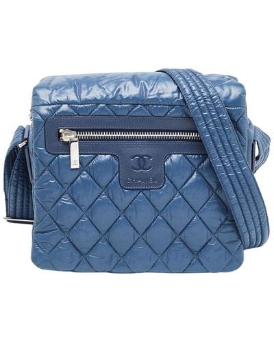 Chanel Quilted Leather & Nylon Small Coco Cocoon Messenger Bag (Authentic Pre-Owned) - Blue