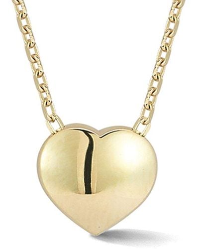 Ember Fine Jewelry 14K Puffed Heart Necklace - Metallic