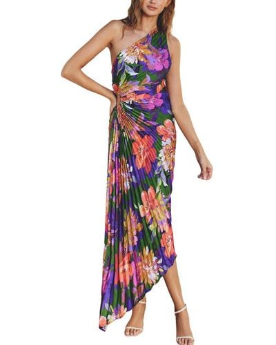 Dress Forum Make An Entrance Asymmetrical Pleated Dress - Multicolor