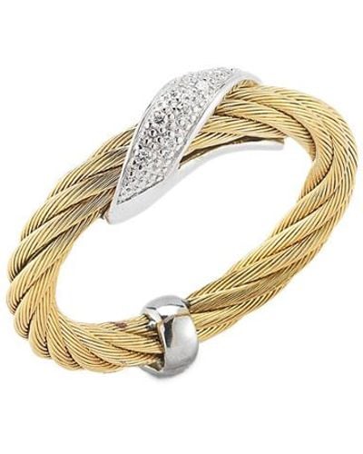 Alor Classique 18k Two-tone & Stainless Steel Diamond Cable Ring - Metallic