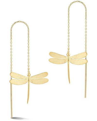 Ember Fine Jewelry 14k Dragonfly Threader Earrings - White