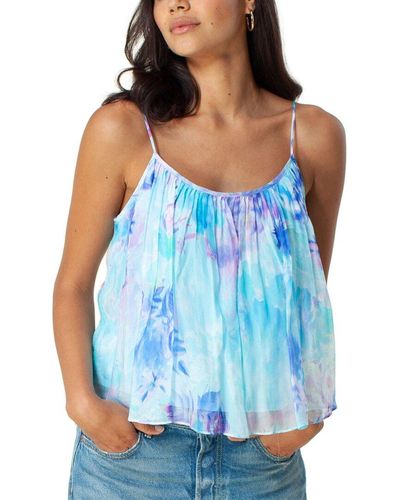 Hale Bob Women's CLEO Navy Silk Patterned Shirt 55KH242A