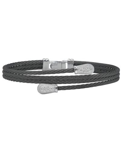 Alor Noir 18k 0.06 Ct. Tw. Diamond Cable Bangle Bracelet - Multicolor