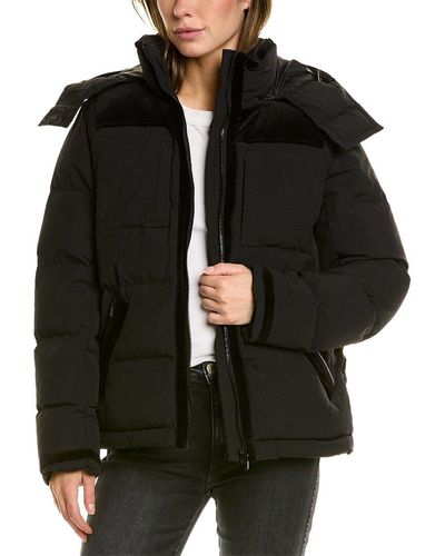 The Kooples Quilted Puffer Coat - Black