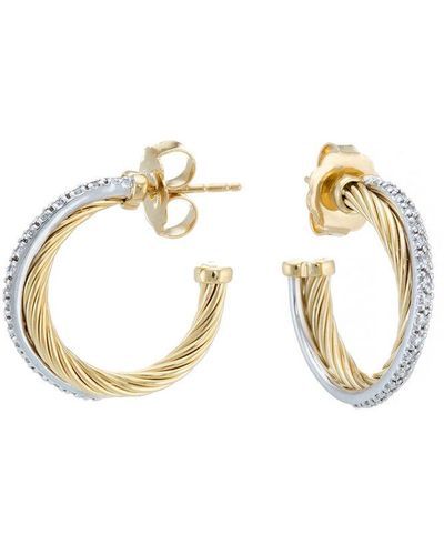 David Yurman Cable 18K Earrings (Authentic Pre-Owned) - Metallic
