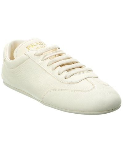 Prada Buckskin Leather Sneaker - White