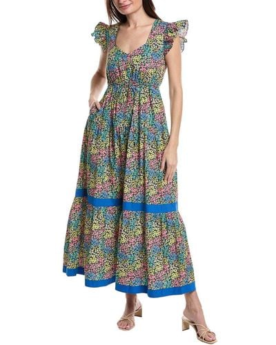 Garrie B Drawstring Maxi Dress - Blue