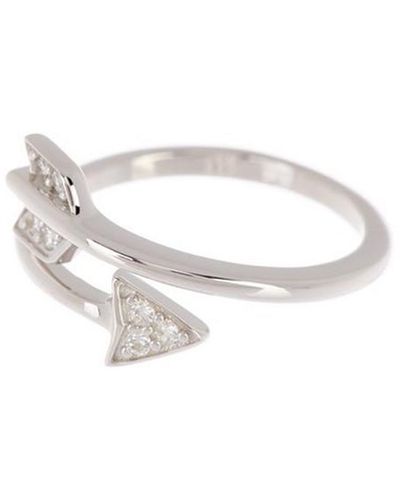 Adornia Silver Crystal Ring - White