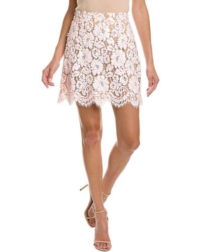 Michael Kors Floral Lace Mini Skirt - White