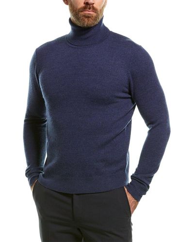 Qi Cashmere Wool Turtleneck Sweater - Blue