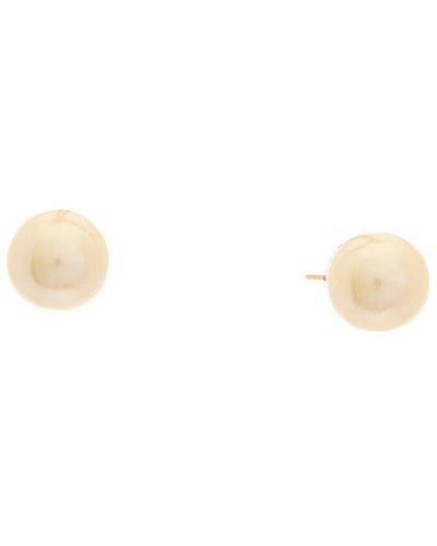 Kenneth Jay Lane Plated 14mm Pearl Button Earrings - White