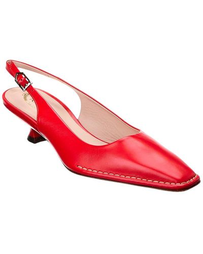 Tod's Logo Leather Slingback Pump - Red