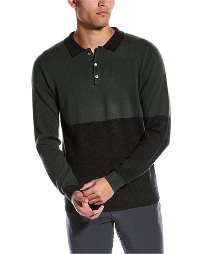 SCOTT & SCOTT LONDON Colorblocked Wool & Cashmere-blend Polo Shirt - Black