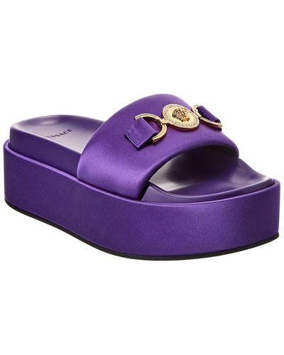 Versace '95 Satin Platform Sandal - Purple