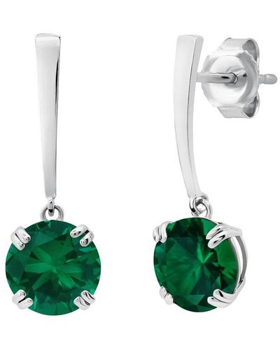 MAX + STONE Max + Stone 14k 1.85 Ct. Tw. Created Emerald Dangle Earrings - Green