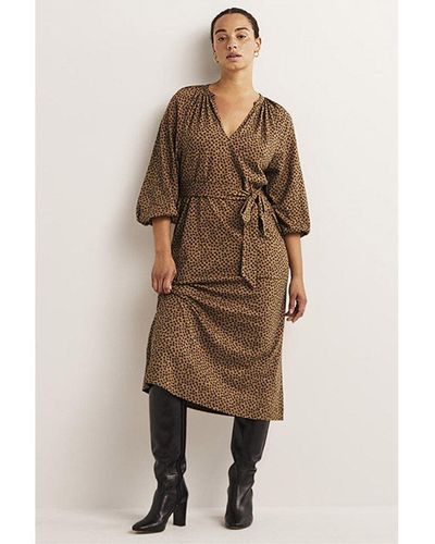 Boden Notch Neck Jersey Midi Dress - Natural