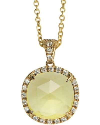 Marco Bicego Jaipur Color 18k 0.17 Ct. Tw. Diamond & Lemon Citrine Pendant Necklace - Metallic
