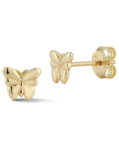 Ember Fine Jewelry 14k Butterfly Studs - White