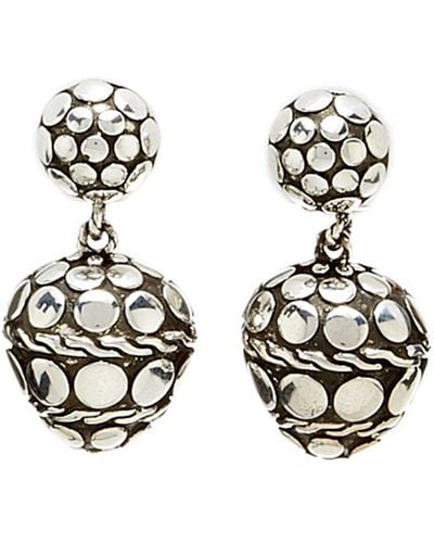 John Hardy Dot Silver Drop Earrings - Metallic