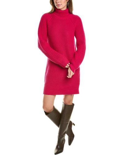 Michael Kors Cashmere Ribbed Sweater Dress - Red