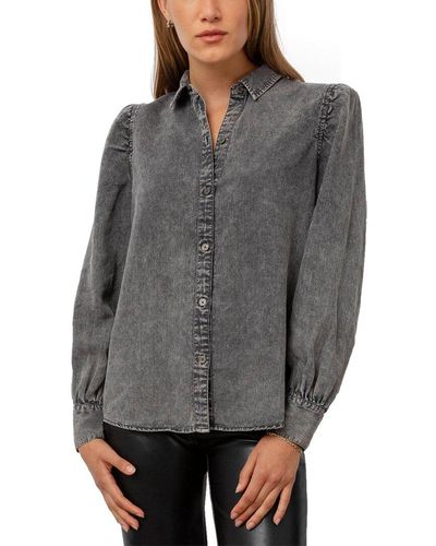 Rails Angelica Linen-blend Shirt - Gray