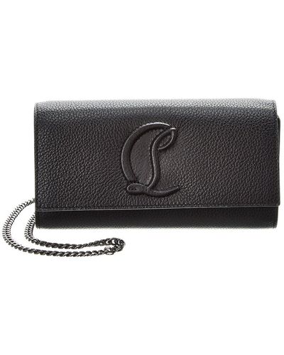 Christian Louboutin By My Side Leather Wallet On Chain - Gray
