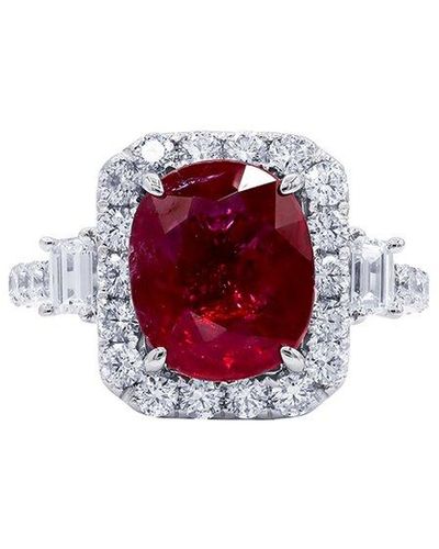 Diana M. Jewels Fine Jewelry 18k 1.75 Ct. Tw. Diamond Half-set Ring - Red