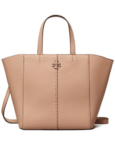 Tory Burch Mcgraw Leather Carryall - Natural