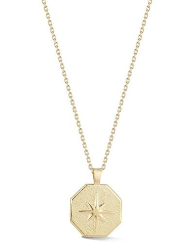 Ember Fine Jewelry 14k Star Medallion Necklace - Metallic