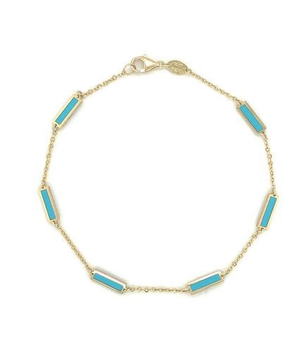 Sabrina Designs 14k Turquoise Station Bar Bracelet - Multicolor