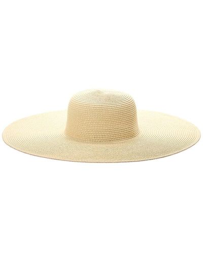 Surell Large Paper Straw Floppy Picture Hat - Natural