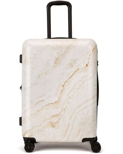 CALPAK Marble 24" Checked Expandable Luggage - Natural
