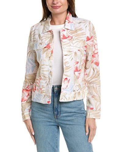 Tommy Bahama Delicate Flora Linen Jacket - White