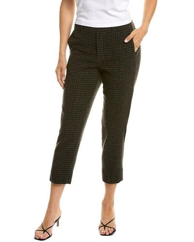Vince Check Plaid Wool & Cashmere-blend Easy Pant - Green