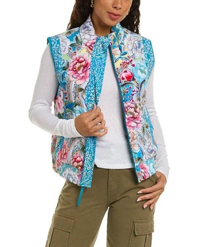 Johnny Was Prisma Quilted Vest - Blue