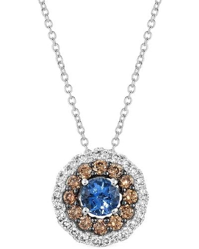 Le Vian Le Vian 14k 0.80 Ct. Tw. Diamond & Sapphire Pendant Necklace - Multicolor