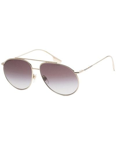 Burberry Be3138 61mm Sunglasses - Metallic