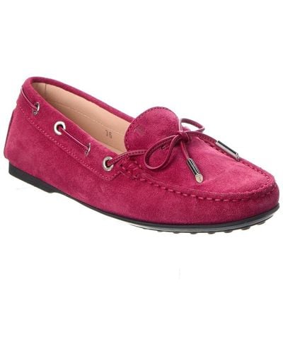 Tod's City Gommino Suede Loafer - Pink