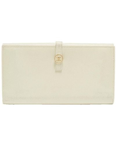 Chanel Leather Single Flap Cc Flap French Continental Wallet (Authentic Pre-Owned) - Natural