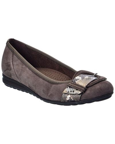 Gabor Shoes Suede Ballet Flat - Gray