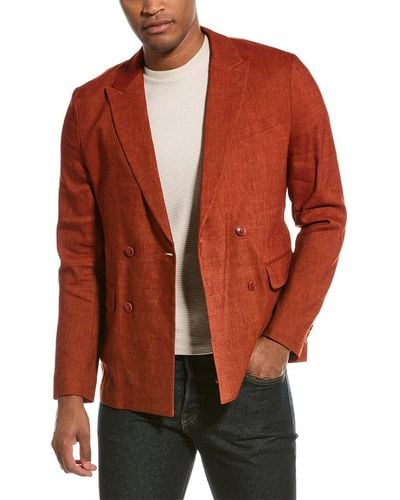 Ted Baker Shutton Wool & Linen-blend Blazer - Red