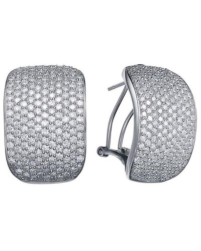 Genevive Jewelry Silver Cz Earrings - Gray